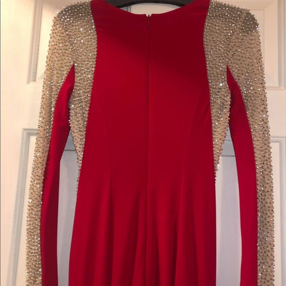 Beautiful beaded formal red dress - Picture 2 of 4